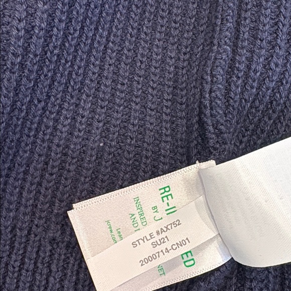 J. Crew Navy Women's Cardigan medium oversized chunky knit lagen look - Picture 4 of 4